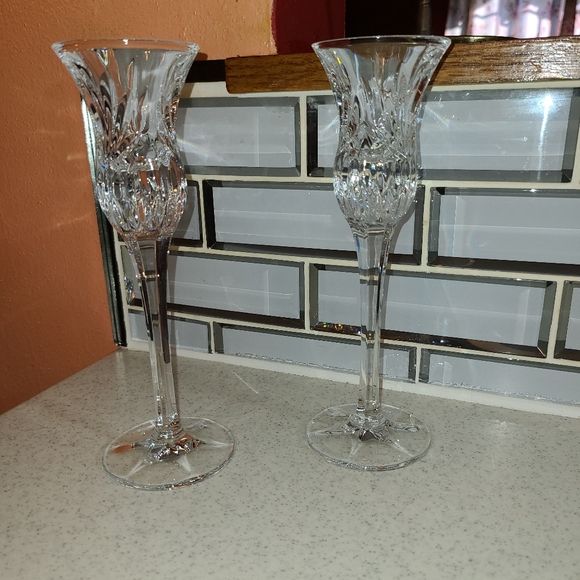Elegant Crystal Candle Holders Flutes - Picture 3 of 8